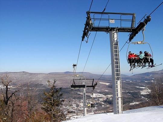 Ski lift over Mountain Hunter, NY