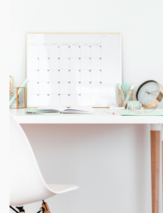 office with a calendar