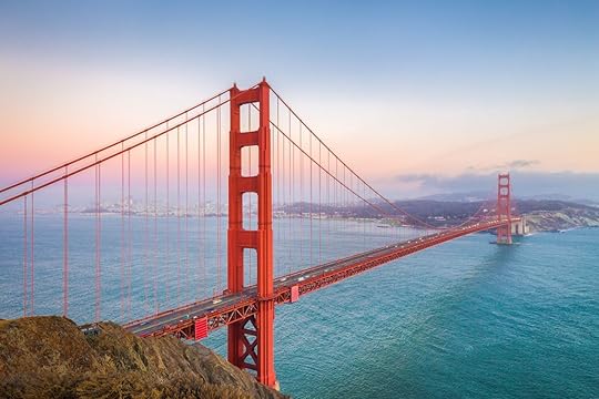 Golden Gate Bridge spanning the water