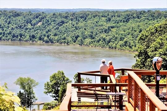 Two people looking out at the water in Indiana
