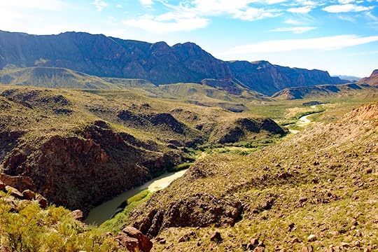 View of the Rio Grande on the border of Mexico and the United States from a lookout in Texas