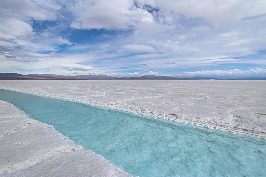 Salt water pool in Salinas Grandes Salt Flat