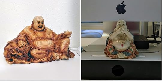 2 small buddha statues