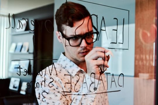 Young leader courageously making plan