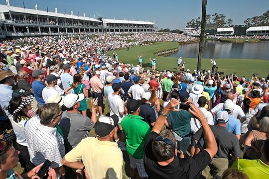 Hole seventeen at The Players Championship with golf spectators