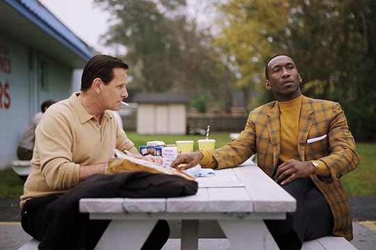 green book still frame of the two leads at a picnic table