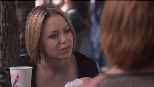 Veruca is making intense eye contact, with a blank expression that indicates she's intensely studying Willow. Like she's an interesting bug or something.