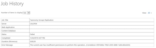Hybrid Taxonomy – The current user has insufficient permissions to perform this operation
