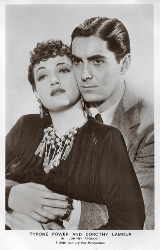 Tyrone Power and Dorothy Lamour in Johnny Apollo (1940)