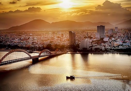 Da Nang city at sunset