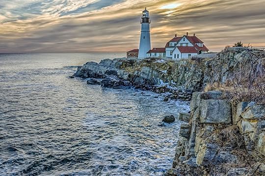 Fort Williams Lighthouse in South Portland Maine in Winter
