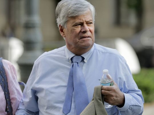 Dean Skelos arrives to federal court in New York, Thursday,