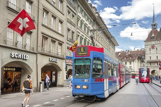 Streets in the old medieval city of Bern, Switzerland