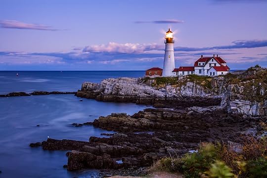 The Benevolent Sentinel, The Portland Head Light After Sunset, Portland Maine