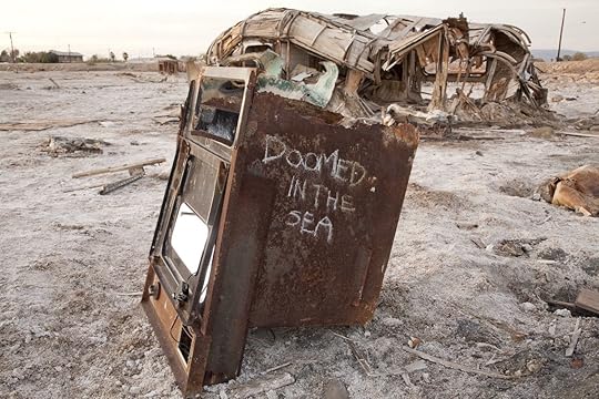 An old oven rots at the Salton Sea, California