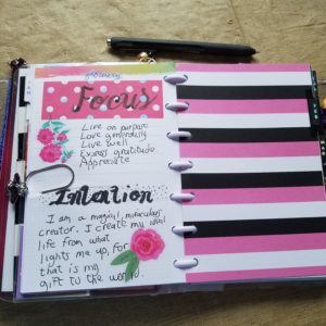 Picture of my planner showing Monthly Focus Feb 2019