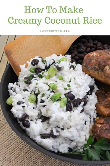 Creamy Coconut Rice recipe served with Jamaican Jerk Chicken