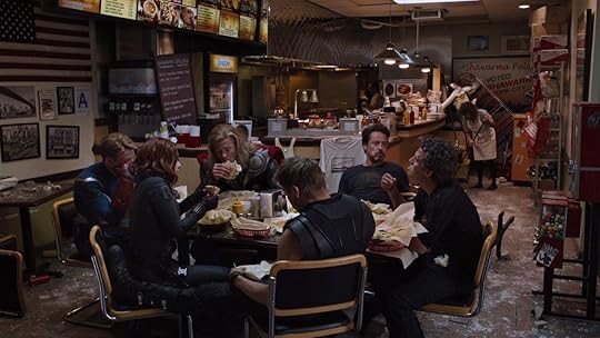 The Avengers eat shawarma at Shawarma Grill