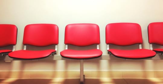 Empty chairs in hospital waiting room