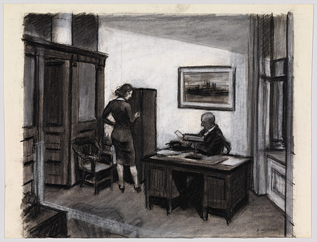 hopper night office sketch