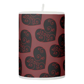 Heart Swirl Pillar Candle