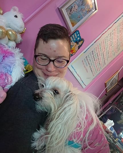 Tired Petal after licking and licking my face and scalp. (laughing)<br /><br />#petalrainfield #chinesecrested #hairyhairless #dogstagram #ilovemydog #ilovemychinesecresteddog #dogmom