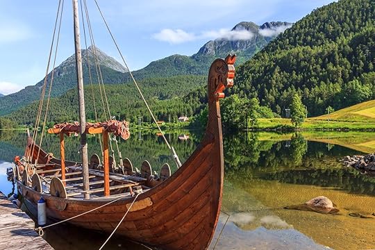 Old viking boats in Norway,