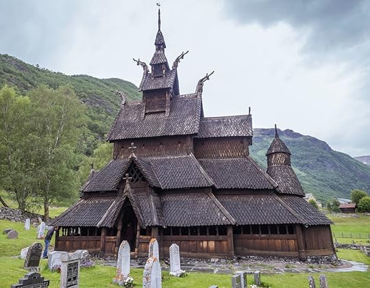 Graveyard Cemetery at Kaupanger Stavkirke, Norway
