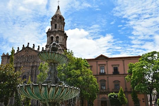 Panoramic view of the Templo Baroque style of San Francisco in San Luis Potosi, Mexico
