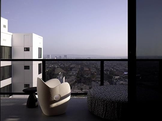 Balcony view from the Mondrian Los Angeles Hotel