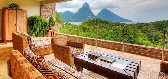 View from Jade Mountain hotel room in St Lucia