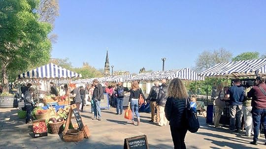 Farmers market in Edinburgh, Scotland