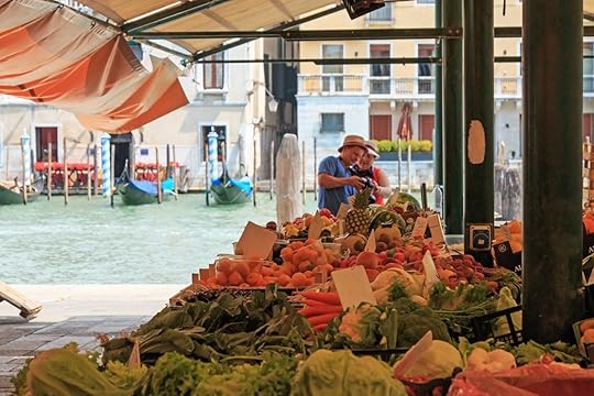 Various vegetables in the morning at Rialto market in Venice, Italy