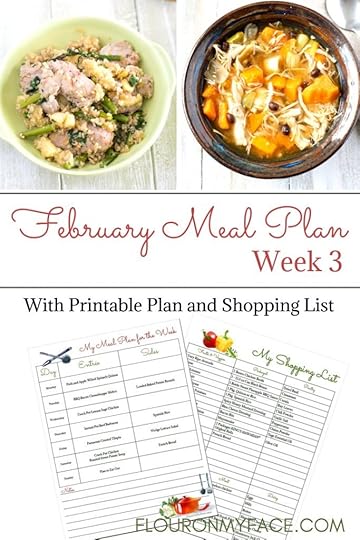 February Weekly Meal Plan Week 3 menu plan and shopping list printable
