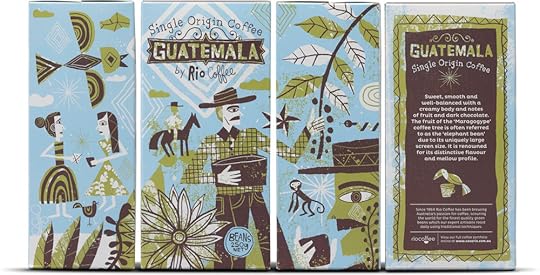 Award winning illustration and design for Rio Coffee's Guatemalan coffee packaging. This won a Silver Pentawards and was featured on many design and typography websites and book