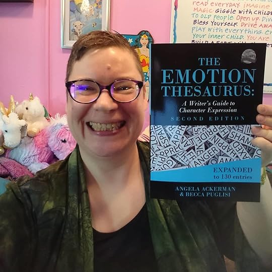 The new EMOTION THESAURUS can help you grip readers.<br /><br />Emotion is really important in writing fiction; it powers characters and scenes, is at the heart of every story that matters, and is key to getting your readers to feel and to care about your characters. So writing emotion well is really important, and THE EMOTION THESAURUS can help you with that.<br /><br />I loved THE EMOTION THESAURUS, first edition – but the second edition is even better. It has so many more emotions and so many more valuable tips on technique – 130 expanded entries in total. The first edition covered 75 emotion entries; this new edition covers 130 emotions (and the body language cues, thoughts, and physical responses), as well as connections between the emotions. If you’re a writer, this is a book you will want to have on your bookshelf or next to you while you edit.<br /><br />For instance, in a new manuscript I’m working on I was in a scene where my character is panicking. I know how I feel when I panic, but I wanted to make sure that some of it not only matched, but also write the panic slightly differently for this character than another in the same book. Panic isn’t addressed in the first edition, so I was happy to see it was in the second edition. And I was even more happy to see that the body language I’d written for my panicking character not only fit, but also moved into terror, which I’d written intuitively.<br /><br />On each spread for an emotion, Ackerman and Puglisi not only list the body language someone might show for that emotion, but also the internal sensations, mental responses, acute or long-term responses that might happen if you keep experiencing that emotion at that level, signs the emotion is being suppressed, and–one of the most useful sections–what that emotion may escalate to (panic to hysteria, paranoia, or terror) and the corresponding pages, or deescalate to (panic to anxiety, dread, fear, sadness, unease, and worry). Full review www.cherylrainfield.com/blog<br /><br />#theemotionthesaurus #angelaackerman #beccapuglisi #writingtechnique #writingtips #bookrecs #bookrecommendations<br />#bookstagram<br />#cherylrainfield #YAwriter #LGBTQwriter #booknerd #bookworm #ireadYA #survivor #feminist