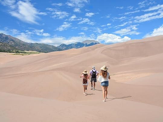Family hiking in the mountains