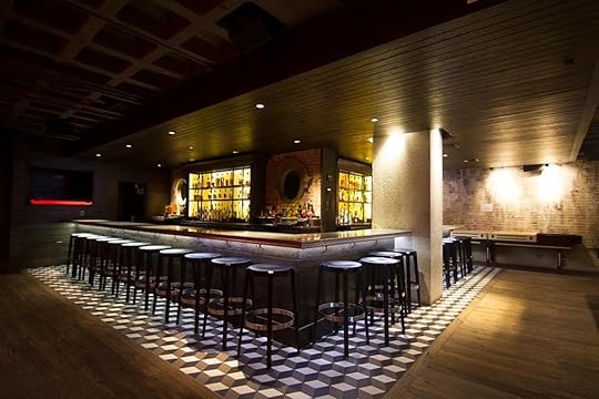 Brass Union bar with barstools