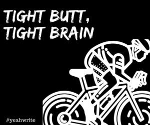 a cyclist on a bike; reading