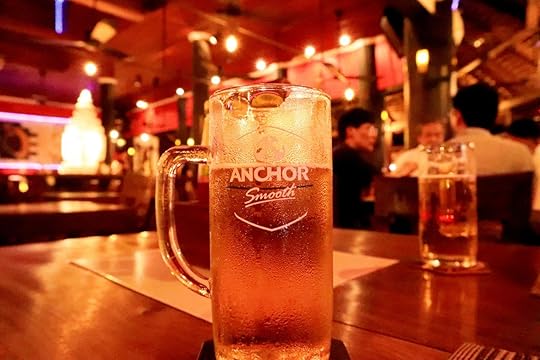 Anchor beer at a bar in Cambodia