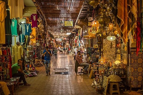 Moroccan souk filled with goods