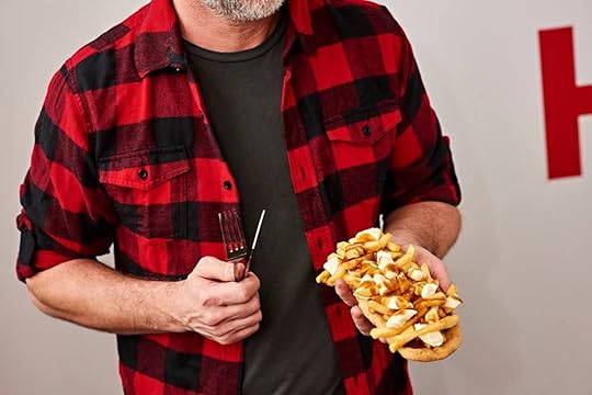Man holding a BeaverTail topped with poutine