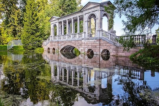Marble Bridge in the park Tsarskoye Selo, Pushkin, Russia