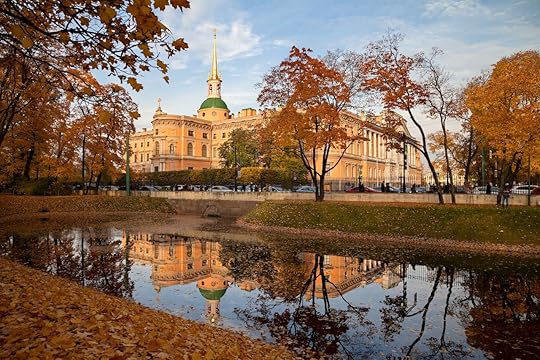 View at Saint Michael's Castle (Mikhailovskiy castle) from the Michael's Garden, Russia