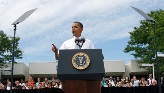 President Barack Obama delivers a speech at Macomb County Community College July 14, 2009 in Warren, Michigan. Obama set a goal of increasing the proportion of the population with degrees and certificates, and returning the nation to first in the world in this measure by next year. A decade later, progress has been slow.