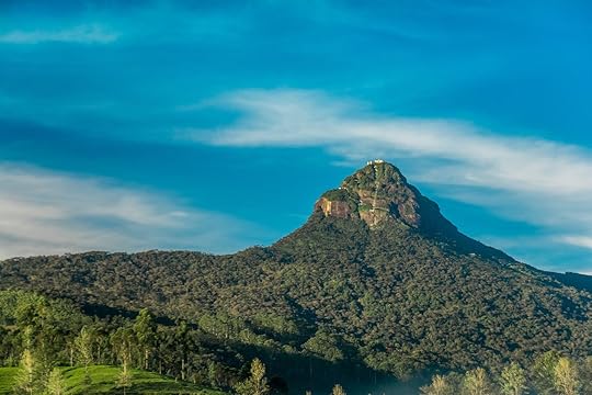 The sacred Sri Pada mountain also known as Adam Peak in Sri Lanka