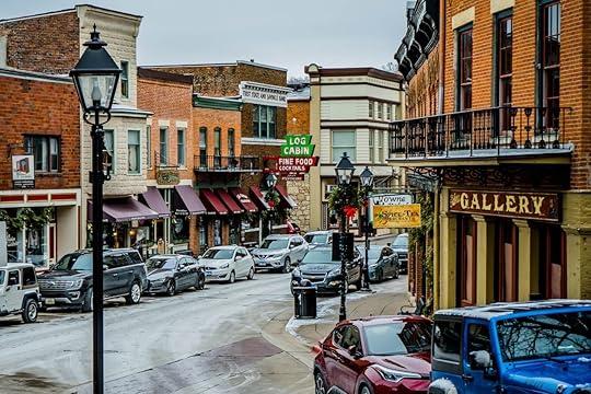Downtown of Illinois Galena, with Christmas decorations
