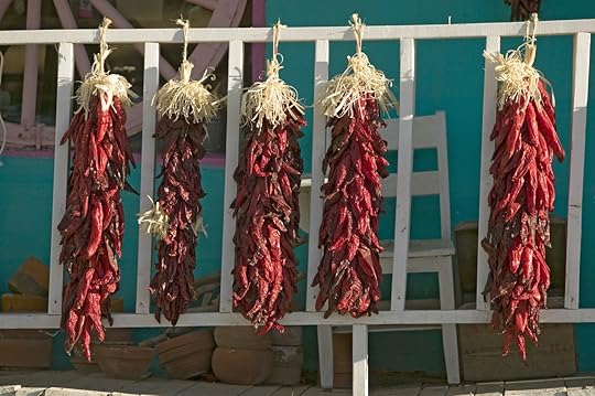 Chili peppers on Mescalero Apache Indian Reservation near Ruidoso and Alto, New Mexico