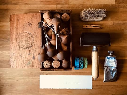 Cally Conway's printmaking tools