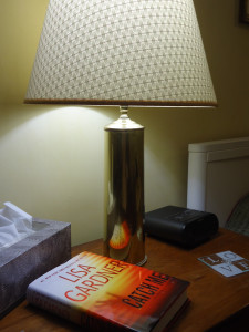 One brass lamp I polish - it's made from a shell one of my great-uncles brought back from WW I.